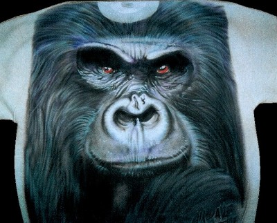 Gorilla on sweatchirt