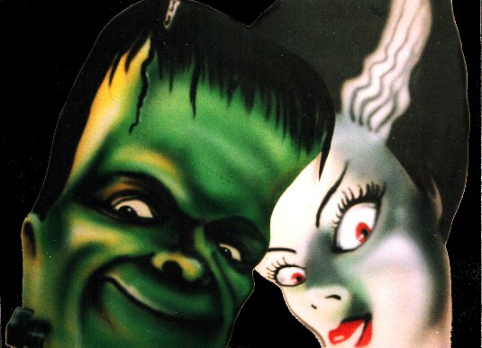 Halloween cutouts airbrushed on Bristol Board (life size window inserts)