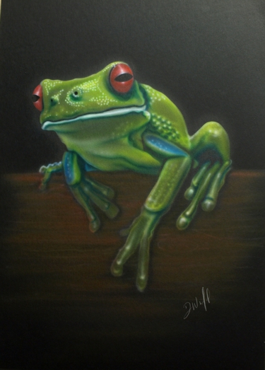 Original Airbrush artwork illustration - Frog/Animal Portrait