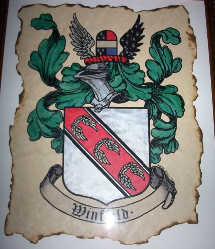 Coat of Arms artwork - printed and hand inked on parchment paper