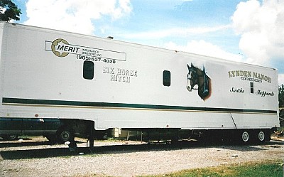 Horse Hitch Team Trailer - vinyl lettering and painted artwork