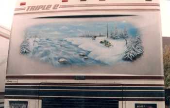 Triple E motorhome solid rear window panel