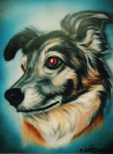 Original Airbrush artwork illustration -  Dog/Pet Portrait